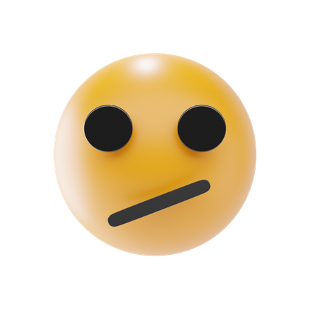 Visage avec une bouche diagonale emoji  3D Icon