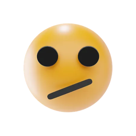 Visage avec une bouche diagonale emoji  3D Icon