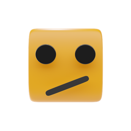 Visage avec une bouche diagonale emoji  3D Icon