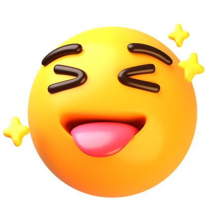 Visage avec des larmes de joie et la langue sortie  3D Icon