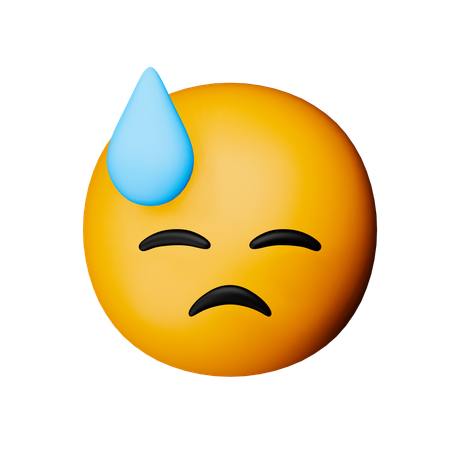 Visage avec des sueurs froides emoji  3D Icon