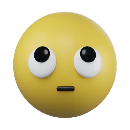 Visage avec des yeux qui roulent emoji  3D Icon