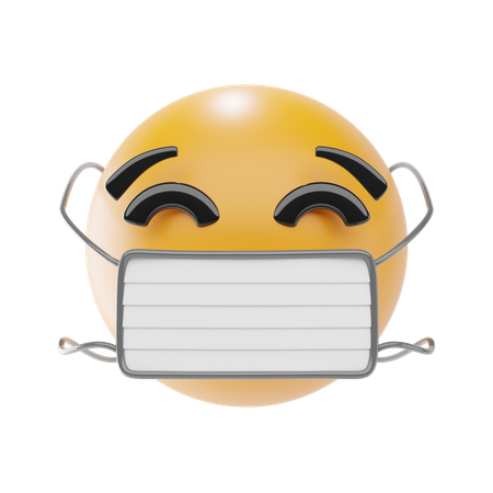 Visage avec masque emoji  3D Icon