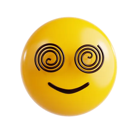 Visage avec des yeux en spirale emoji  3D Icon