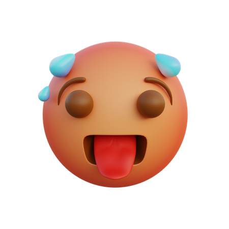 Visage chaud  3D Emoji