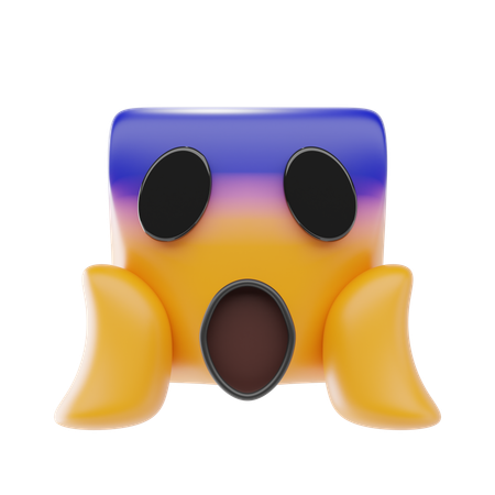 Visage criant de peur  3D Icon
