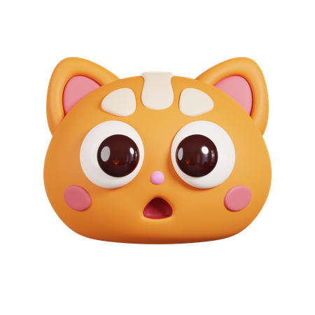 Visage de chat roux  3D Emoji