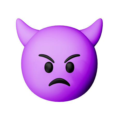 Visage en colère avec des cornes Emoji  3D Icon