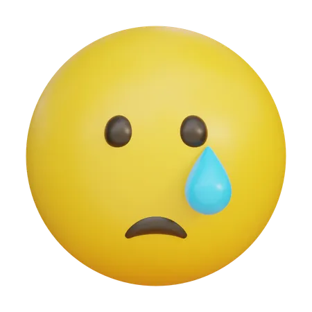 Émoticône visage en pleurs avec des larmes  3D Icon