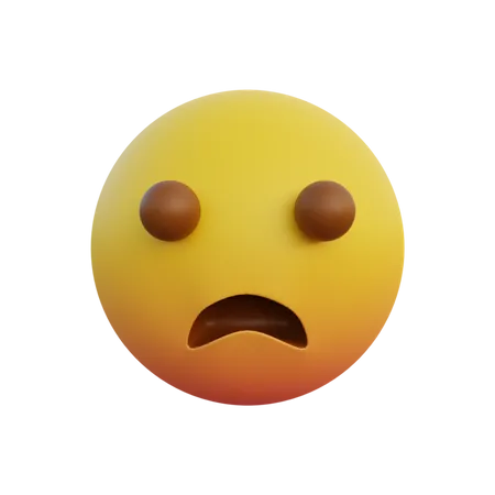 Visage renfrogné avec la bouche ouverte  3D Emoji