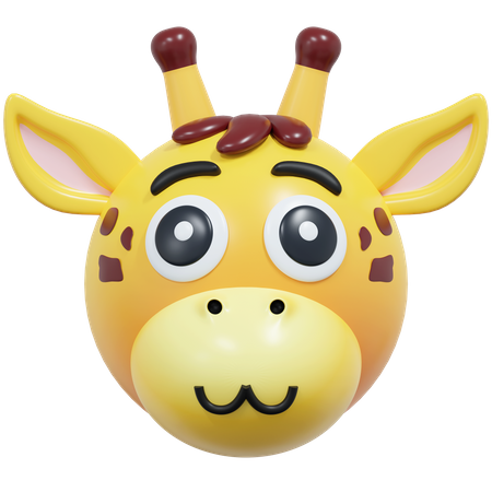 Émoticône girafe visage mignon  3D Icon