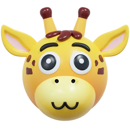 Émoticône girafe visage mignon  3D Icon