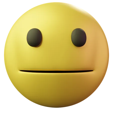 Visage neutre  3D Emoji