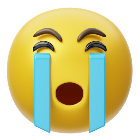 Visage qui pleure  3D Emoji
