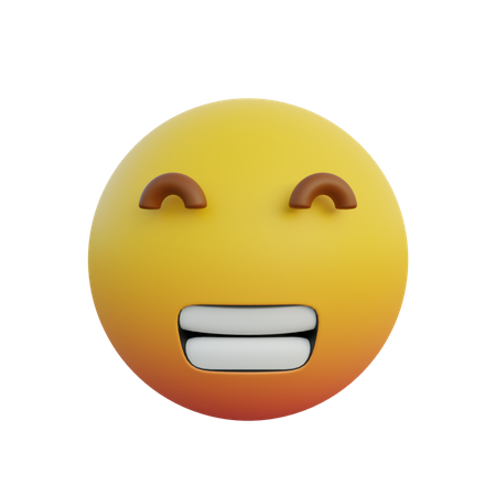 Visage radieux aux yeux fermés  3D Emoji