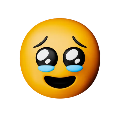 Visage retenant ses larmes emoji  3D Icon