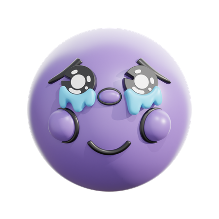 Visage retenant ses larmes  3D Icon