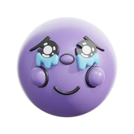 Visage retenant ses larmes  3D Icon