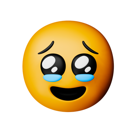 Visage retenant ses larmes emoji  3D Icon