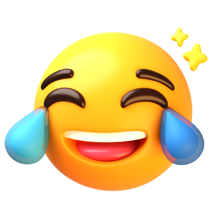 Visage riant avec des larmes  3D Icon