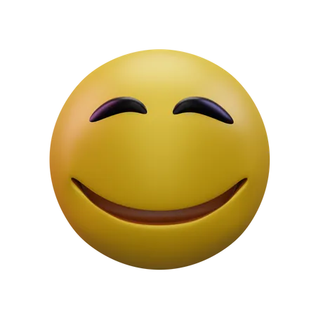 Visage souriant aux yeux souriants  3D Icon
