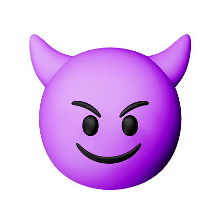 Visage souriant avec des cornes emoji  3D Icon