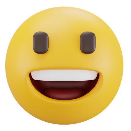 Visage souriant avec de grands yeux  3D Icon