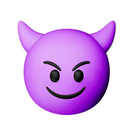 Visage souriant avec des cornes emoji  3D Icon