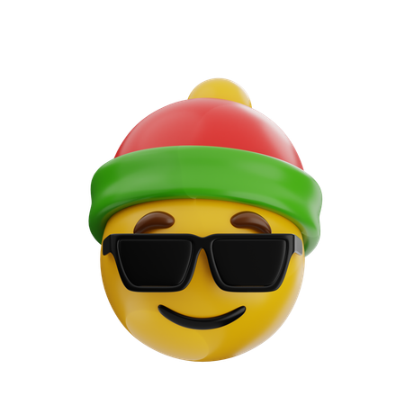 Visage souriant avec des lunettes de soleil  3D Icon