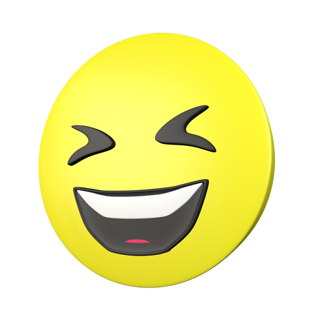 Visage souriant avec un grand sourire  3D Icon