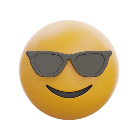 Visage souriant avec des lunettes de soleil  3D Icon