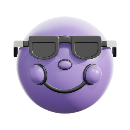 Visage souriant avec des lunettes de soleil  3D Icon