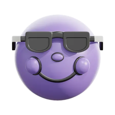 Visage souriant avec des lunettes de soleil  3D Icon