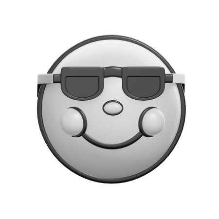 Visage souriant avec des lunettes de soleil  3D Icon