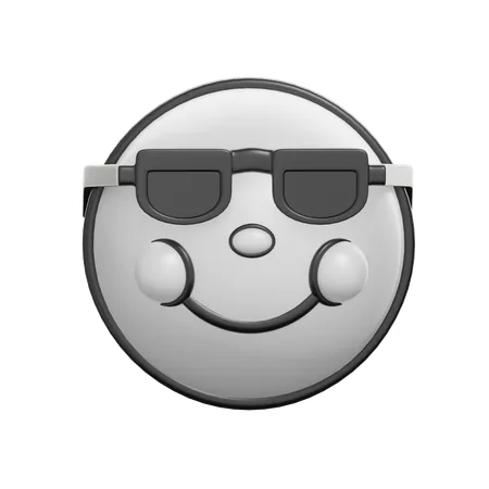 Visage souriant avec des lunettes de soleil  3D Icon