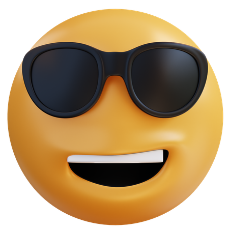 Visage souriant avec des lunettes de soleil  3D Icon