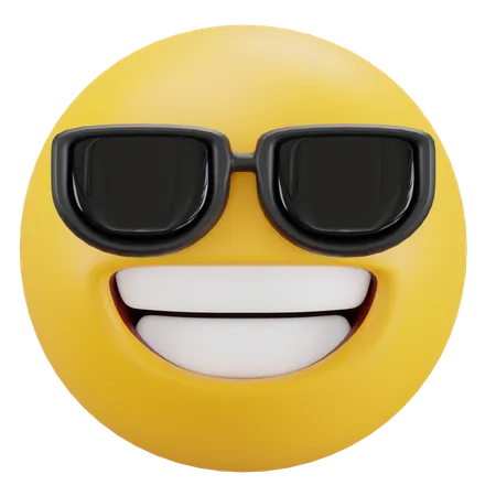 Visage souriant avec des lunettes de soleil  3D Icon