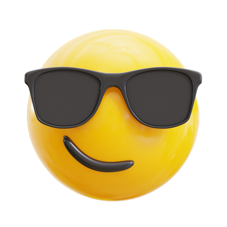 Visage souriant avec des lunettes de soleil  3D Icon