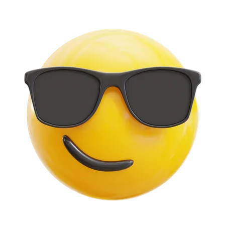 Visage souriant avec des lunettes de soleil  3D Icon