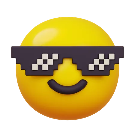 Visage souriant avec des lunettes de soleil  3D Icon