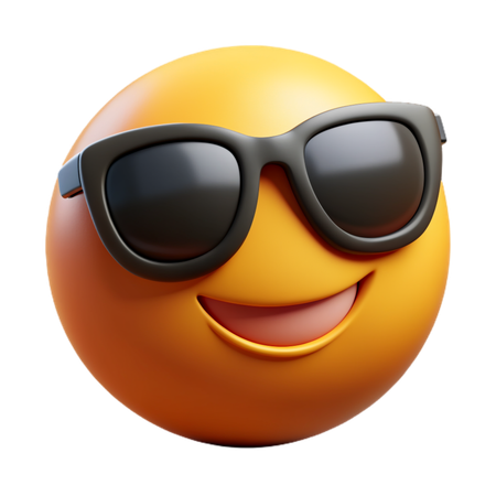 Visage souriant avec des lunettes de soleil emoji  3D Icon