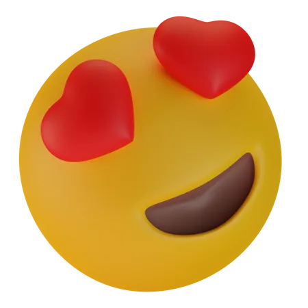 Emoji Visage Souriant Avec Des Yeux De Coeur 3D Emoji