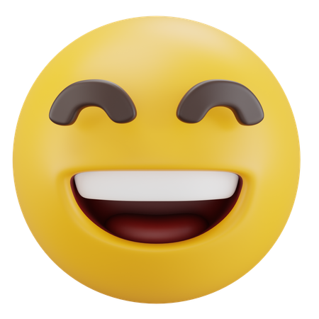 Visage souriant avec des yeux souriants  3D Icon
