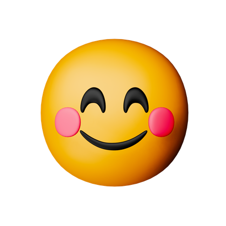 Visage souriant avec des yeux souriants emoij  3D Icon