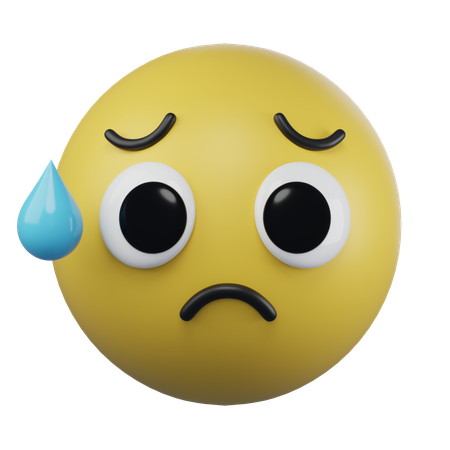 Emoji visage triste mais soulagé  3D Icon