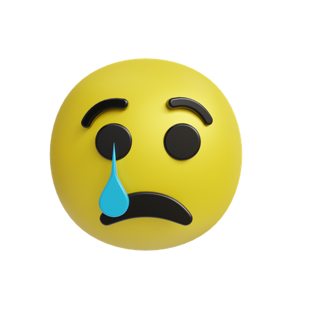 Emoji visage triste mais soulagé  3D Icon
