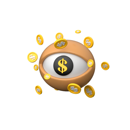 Visão financeira  3D Icon