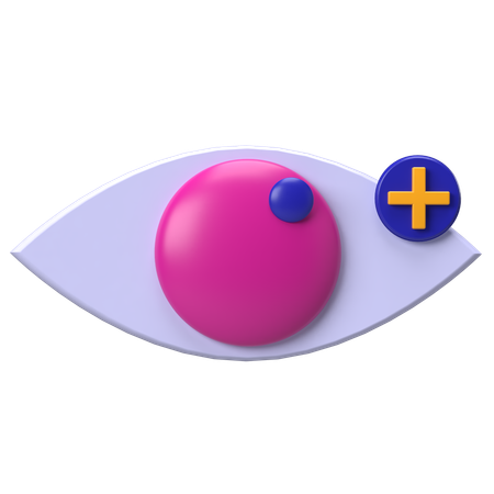 Visão ocular com mais  3D Icon