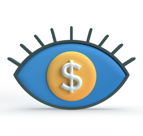 Vision financière  3D Icon