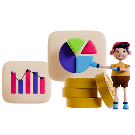Visualização de Análise de Investimento  3D Icon